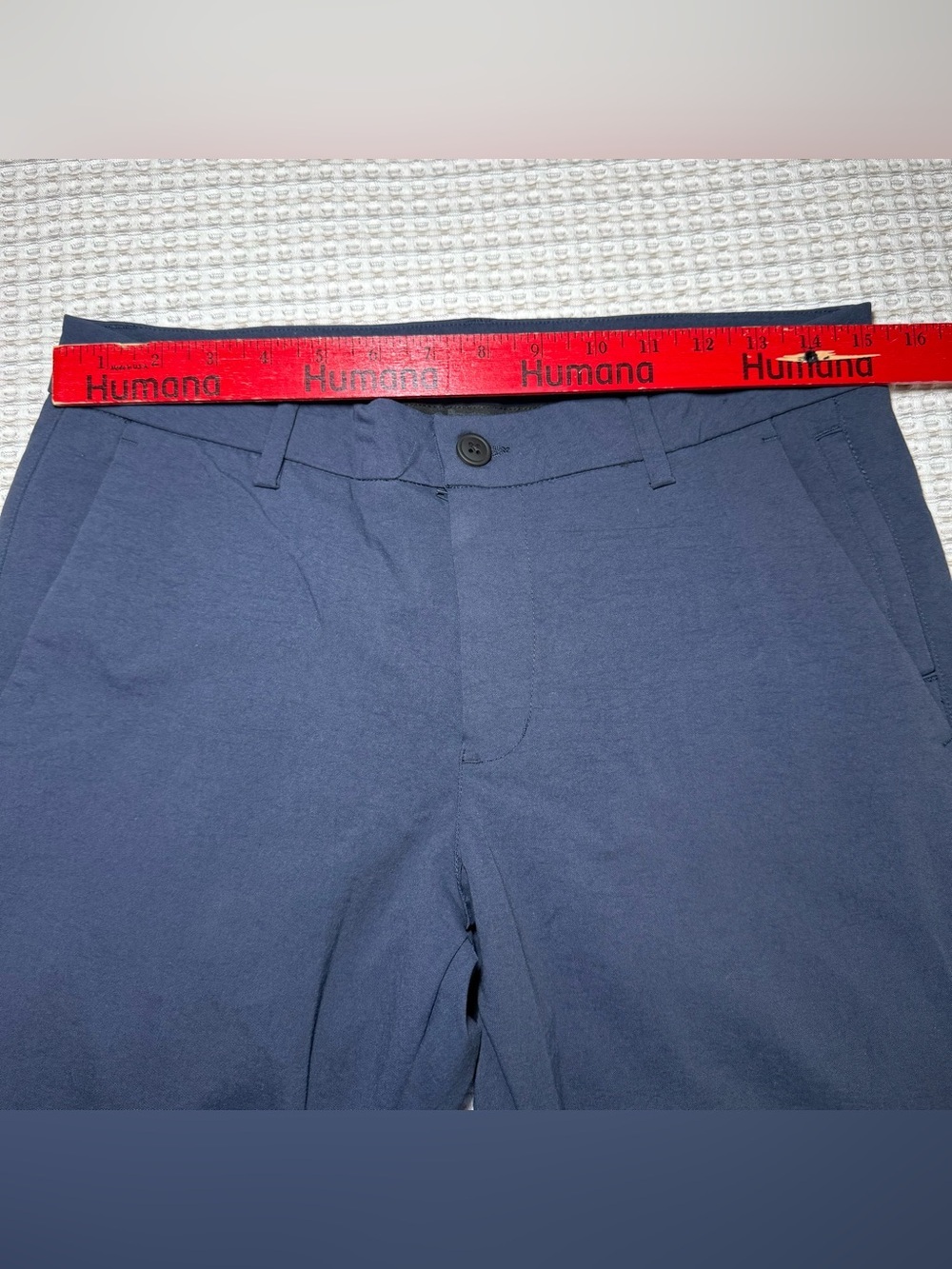 Tahari Men’s Navy Blue Solid Flat Front Casual Pants 30" Waist Pockets Button - Picture 4 of 10